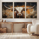 Abstract Longhorn Bull Wall Art Canvas Print – Vintage by MyGreatCanvas | Canvas Wall Art Prints | Photo Prints & Wall Decor