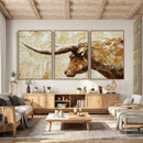 Rustic Longhorn Bull Wall Art Canvas Print – Vintage Western by MyGreatCanvas | Canvas Wall Art Prints | Photo Prints & Wall Decor