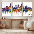 Atlanta Skyline Wall Art Canvas Print – Framed Colorful