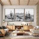 Black White Arizona Desert Canvas Wall Art Cactus Farmhouse