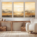 Sepia Color Abstract Mountain Wall Art Canvas Print