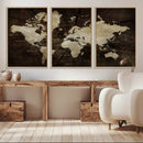World Map Wall Art Canvas Print – Framed Travel Map Wall Art