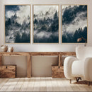 Foggy Pine Forest Wall Art – Framed Black White Nature by MyGreatCanvas | Canvas Wall Art Prints | Photo Prints & Wall Decor