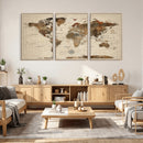 World Map Canvas Print – Framed Detailed Map of the World by MyGreatCanvas | Canvas Wall Art Prints | Photo Prints & Wall Decor