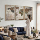 World Map Canvas Print – Framed Detailed Map of the World
