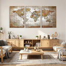 Vibrant Watercolor World Map Canvas Wall Art – Framed Travel by MyGreatCanvas | Canvas Wall Art Prints | Photo Prints & Wall Decor