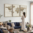 Detailed World Map Wall Art Canvas Print