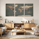 Rustic Black and Wood World Map Canvas Wall Art – Framed by MyGreatCanvas | Canvas Wall Art Prints | Photo Prints & Wall Decor