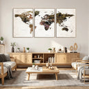 Watercolor World Map Print - Large Wall Art Canvas Print for