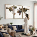 Watercolor World Map Print - Large Wall Art Canvas Print for