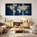 World Map Canvas Print – Framed Travel Map Wall Art for