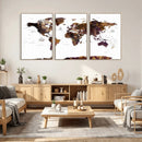 Rustic World Map Wall Art Canvas Print | Large World Map on