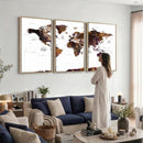 Rustic World Map Wall Art Canvas Print | Large World Map on