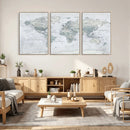 World Map Canvas Print – Detailed Map of the World Wall Art