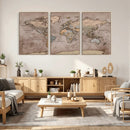 Grunge World Map Canvas Wall Art - Vintage Aged World Map by MyGreatCanvas | Canvas Wall Art Prints | Photo Prints & Wall Decor