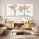 Pastel Colors World Map Wall Art Canvas Print by MyGreatCanvas | Canvas Wall Art Prints | Photo Prints & Wall Decor