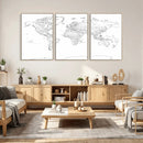 World Map Canvas Print – Framed Modern Detailed Map of the by MyGreatCanvas | Canvas Wall Art Prints | Photo Prints & Wall Decor