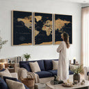 Framed Large World Map Wall Art Canvas Print – Stunning