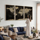 Push Pin World Map Canvas Wall Art Print, Interactive Travel
