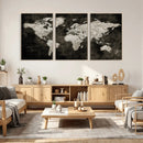 Vintage World Map Wall Art Canvas Print – Framed Large Map