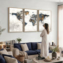 World Map Wall Art Canvas Print for Office Wall Decor