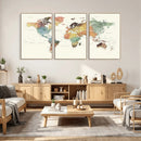 Framed World Map Wall Art Canvas Print for Living Room and by MyGreatCanvas | Canvas Wall Art Prints | Photo Prints & Wall Decor
