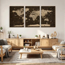 Colorful World Map Canvas Wall Art with Landmarks – Framed by MyGreatCanvas | Canvas Wall Art Prints | Photo Prints & Wall Decor