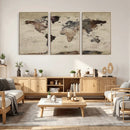 Neutral Watercolor World Map Canvas Wall Art – Framed Earth by MyGreatCanvas | Canvas Wall Art Prints | Photo Prints & Wall Decor