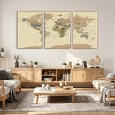 Extra Large World Map Canvas Print – Detailed Map of the by MyGreatCanvas | Canvas Wall Art Prints | Photo Prints & Wall Decor