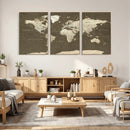 Vintage World Map Canvas Print – Framed Travel Map Wall Art