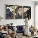 World Map Canvas Print – Detailed Map of the World Wall Art