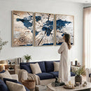Rustic World Map Canvas Print – Framed Wall Art for Couples,