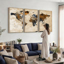 World Map Canvas Print – Framed Travel Map Wall Art for