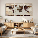 World Map Canvas Triptych – Colorful Global Wall Art for by MyGreatCanvas | Canvas Wall Art Prints | Photo Prints & Wall Decor