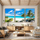 Barbados Beach Wall Art Canvas Print, Palm Tree Ocean by MyGreatCanvas | Canvas Wall Art Prints | Photo Prints & Wall Decor
