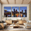 Boston Wall Art Canvas Print, Boston City Downtown Night by MyGreatCanvas | Canvas Wall Art Prints | Photo Prints & Wall Decor
