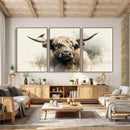 Abstract Highland Cow Wall Art Canvas Print, Rustic Farm by MyGreatCanvas | Canvas Wall Art Prints | Photo Prints & Wall Decor