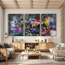 Graffiti Motorcycle Wall Art Canvas Print, Urban Street Art by MyGreatCanvas | Canvas Wall Art Prints | Photo Prints & Wall Decor