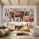 Texas Bull Wall Art Canvas Print, Abstract Graffiti Bull by MyGreatCanvas | Canvas Wall Art Prints | Photo Prints & Wall Decor