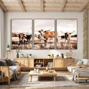 Texas Longhorn Cattle Wall Art Canvas Print, Sepia Western by MyGreatCanvas | Canvas Wall Art Prints | Photo Prints & Wall Decor