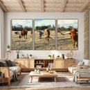 Texas Longhorn Wall Art Canvas Print, Western Ranch Cattle by MyGreatCanvas | Canvas Wall Art Prints | Photo Prints & Wall Decor