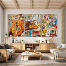 Basquiat Style Bull Graffiti Wall Art Canvas Print, Street by MyGreatCanvas | Canvas Wall Art Prints | Photo Prints & Wall Decor