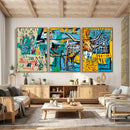 Basquiat Style Bird Bull Graffiti Wall Art Canvas Print, by MyGreatCanvas | Canvas Wall Art Prints | Photo Prints & Wall Decor