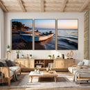 Coastal Fishing Boats Wall Art Canvas Print, Sunset Beach by MyGreatCanvas | Canvas Wall Art Prints | Photo Prints & Wall Decor