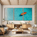 Minimalist Boat Wall Art Canvas Print, Aerial Sea Landscape by MyGreatCanvas | Canvas Wall Art Prints | Photo Prints & Wall Decor