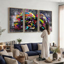 Graffiti American Football Helmet Street Art Wall Art Canvas