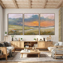 Mountain Sunset Wall Art Canvas Print Vintage Landscape by MyGreatCanvas | Canvas Wall Art Prints | Photo Prints & Wall Decor