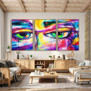 Colorful Abstract Face Wall Art Canvas Print – Modern Pop by MyGreatCanvas | Canvas Wall Art Prints | Photo Prints & Wall Decor