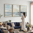 Abstract Coastal Landscape Wall Art Canvas Print – Soft Blue