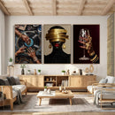 Luxury Fashion Wall Art Canvas Print Set of 3, Gold Jewelry by MyGreatCanvas | Canvas Wall Art Prints | Photo Prints & Wall Decor